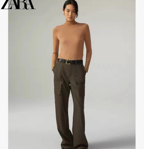 ZARA新款 TRF 女装 法兰绒工装裤 ...