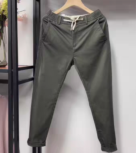 包邮雅鹿专柜正品男士松紧腰休闲裤，绿色工装...