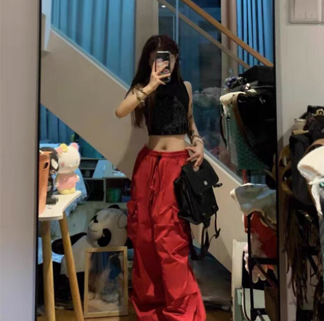 休闲工装裤宽松嘻哈美式复古hiphop裤子...