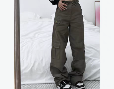 转卖废柴小众工装裤宽松美式复古直筒休闲裤设...