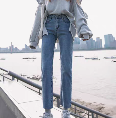 包邮冬季加绒牛仔裤 修身款 穿了三次￥20...