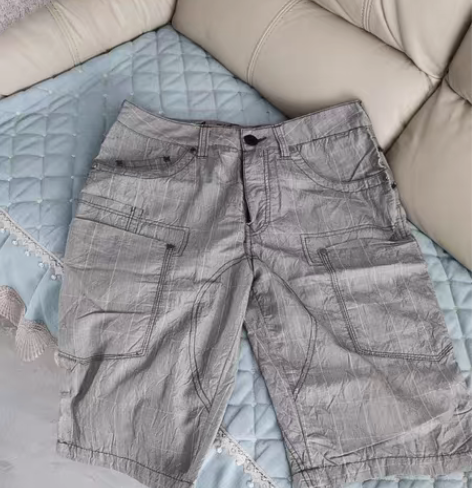 包邮威斯凯专柜正品男士短裤，自然褶皱布料，...