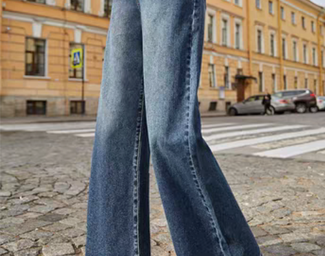 转卖对白深色牛仔裤女宽松阔腿裤2019冬季...