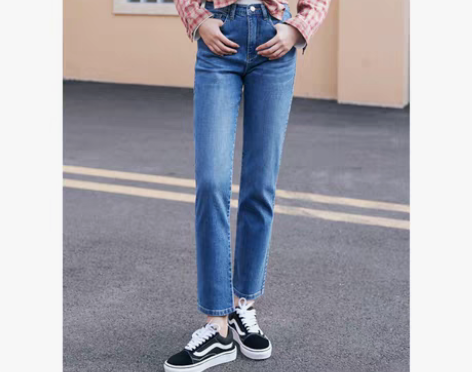 转卖然与纯牛仔裤女2020春装新款复古高腰...