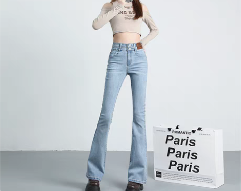 转卖ZYZA复古阔腿牛仔长裤女2023年春...