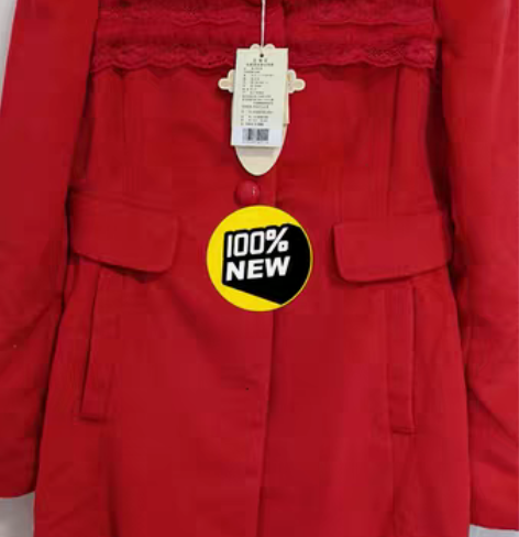 全新品牌淑女风呢大衣风衣外套 正红色毛呢风...