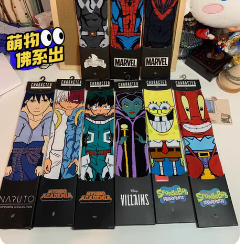 包邮【月亮怪家】正品联名高筒潮袜滑板袜 恐...