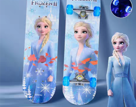 包邮迪士尼儿童滑板初学者男女生四轮长板青少...