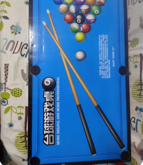 儿童台球套装，童梦园游戏积分换的，几乎全新...