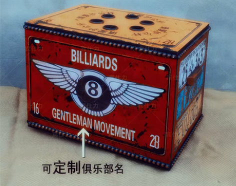 转卖台球酒吧工业风复古插杆箱 桌球室落地十...