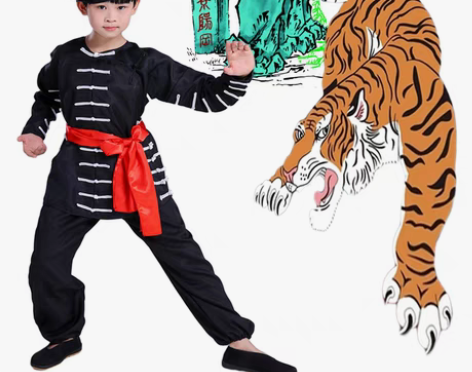 转卖儿童成人话剧武松打虎演出服  三件套 ...