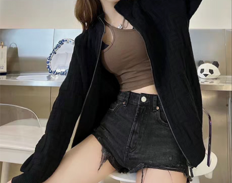 啄木鸟字母提花拉链夹克外套男女网红情侣同款...