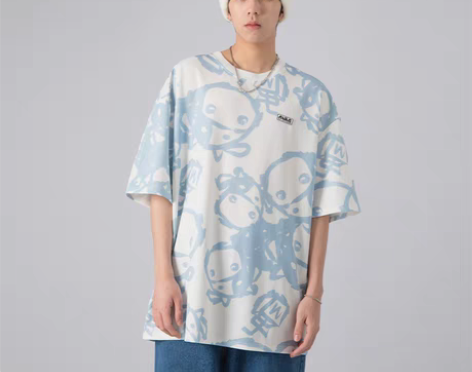 转卖稻草人短袖T恤男士夏季满小牛印花半袖上...