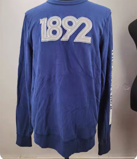 全新 美国AF男装圆领长袖布贴设计纯色 T...