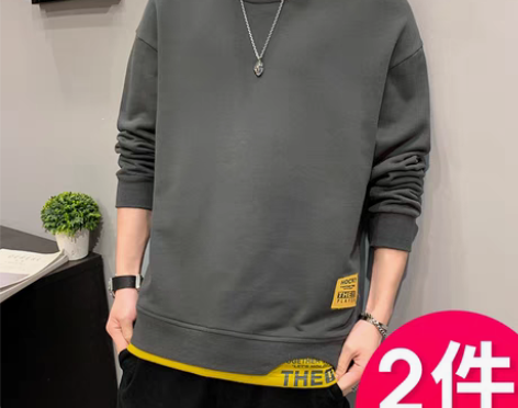 转卖加绒卫衣男士长袖t恤春秋季韩版潮流潮牌...