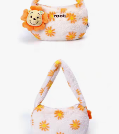 包邮迪士尼正版授权 草莓熊/维尼熊毛绒手提...