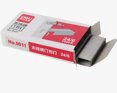 得力不锈钢订书钉0011标准统一订书针，特...