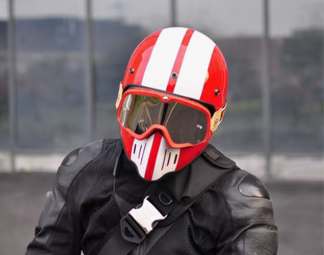 转卖汤普森 网红头盔 改装复古头盔 赛车安...