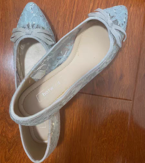 包邮热风单鞋，蕾丝亮片工艺，几乎全新，鞋码...