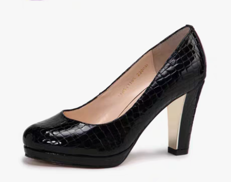 转卖哈森 春夏款圆头粗跟真皮鞋女高跟鞋浅口...