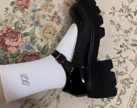 转卖果糖铺子厚底真皮玛丽珍鞋日系学院风增高...