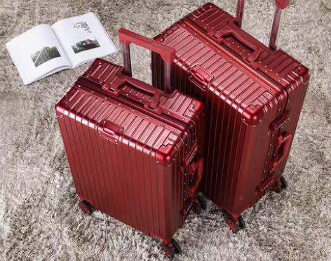 转卖皮箱拉杆箱女红色行李箱密码箱登机旅行箱...