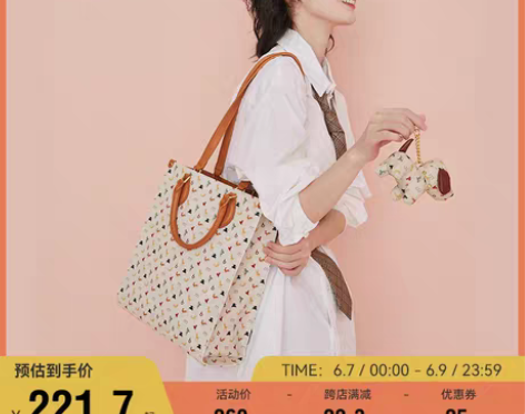 转卖不莱玫老花礼盒大容量托特包百搭单肩包手...