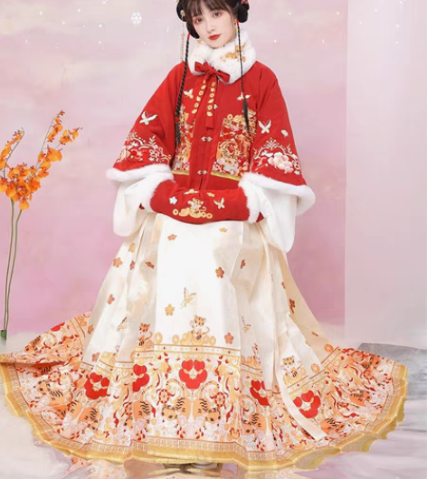包邮出汉服，玉术【虎戏金鳞】 全套，有围脖...