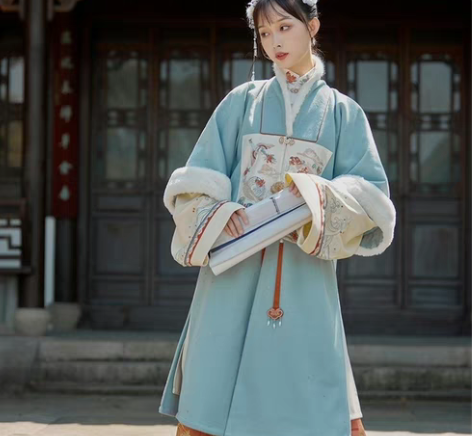 包邮【七月夕走秀款穗岁蓝色补袍】 仅单件补...