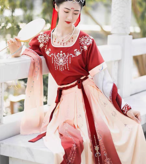 珍缕千禧寻汉服女春季唐制坦领敦煌飞天中国风...