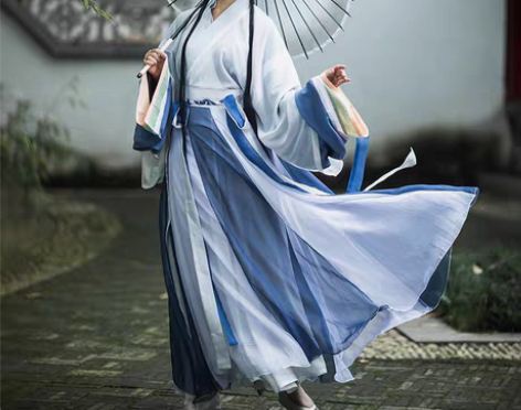 转卖柒邑雲裳诉汉服女原创正版交领魏晋制拼色...