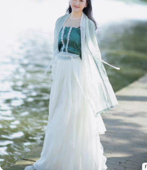 转卖司南阁原创【主腰】明制汉服女主款腰绿色...