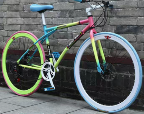 转卖变速死飞自行车实心胎网红活飞超轻公路赛...