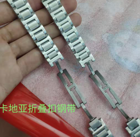 包邮卡地亚蓝气球表带钢带女装原装折叠扣手表...