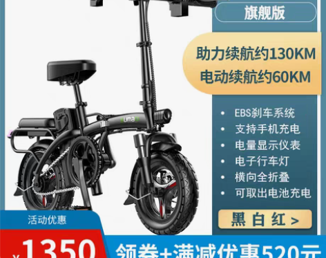 转卖德国名顶国标折叠电动自行车小型代驾宝电...