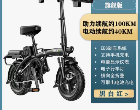 转卖【狂欢价】德国名顶折叠电动自行车小型电...