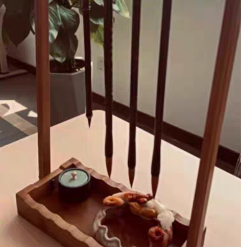 包邮低价捡漏吧 朋友送的全新木楠竹毛笔挂...
