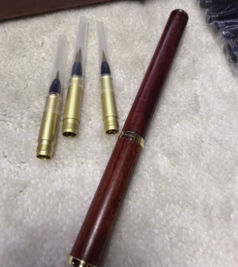 包邮钢笔式毛笔软笔书法笔礼盒套装可吸墨兔狼...