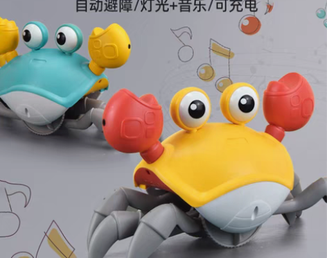 儿童螃蟹玩具会爬电动感应自动逃跑小螃蟹会跑...