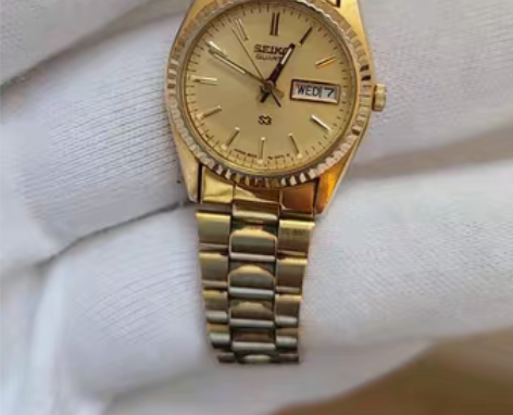 精工牌女生石英表 镀金表壳不计把头的表壳直...