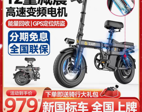 转卖【狂欢价】德国尊尚折叠电动自行车锂电池...