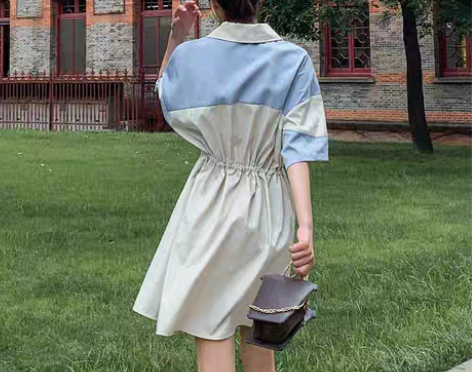 转卖新款+连衣裙2022夏学生韩版收腰显瘦...