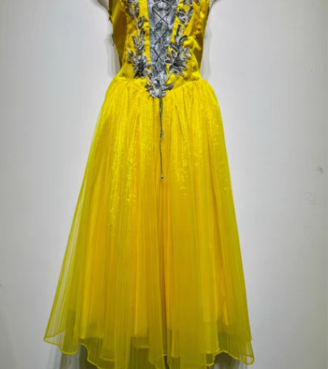 包邮明黄色吊带芭蕾裙 学生裙 演出服 12...