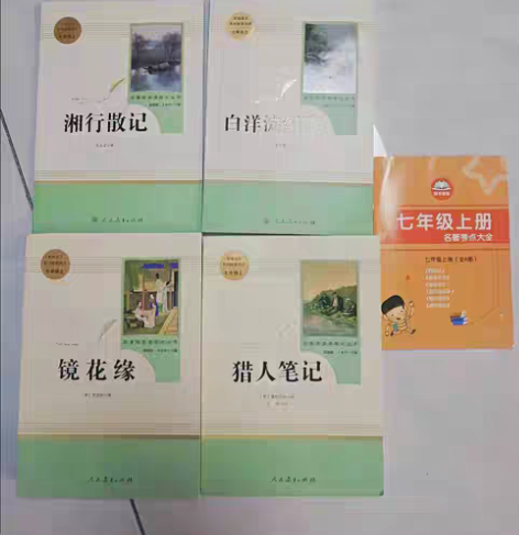 包邮白洋淀纪事镜花缘猎人笔记湘行散记赠考点...