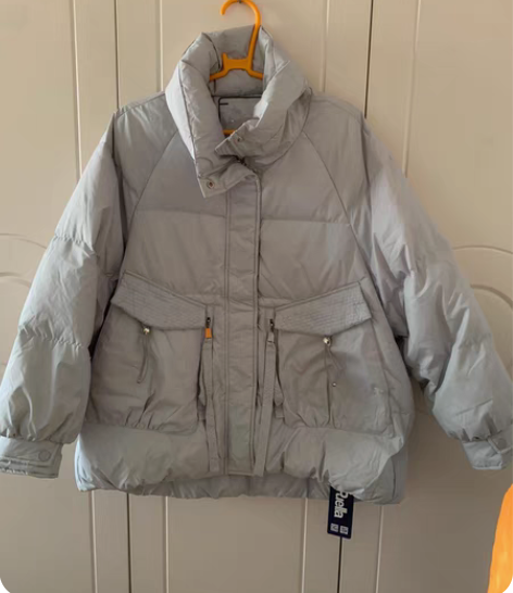 包邮女式中长款羽绒服拉夏贝尔品牌，90白鸭...