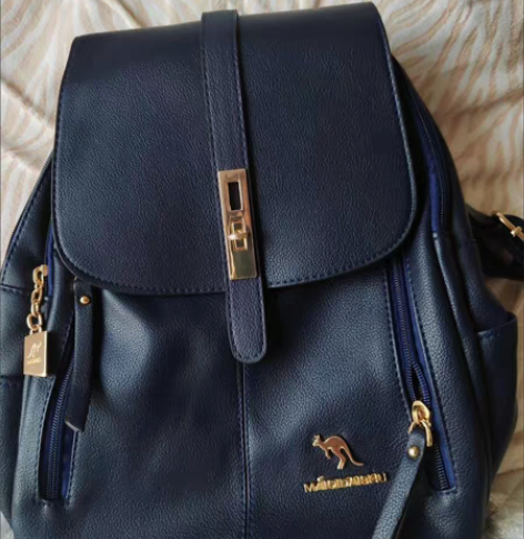 袋鼠双肩背包2022新款大容量真皮妈妈包时...