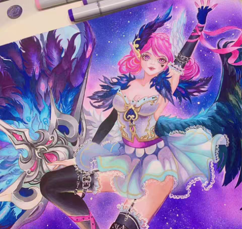 包邮【马克笔手绘】可接小乔天鹅之梦 武则天...