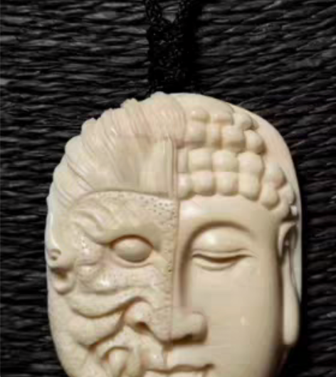 #牙雕 猛犸象牙雕刻 一念神魔 “花开生两...