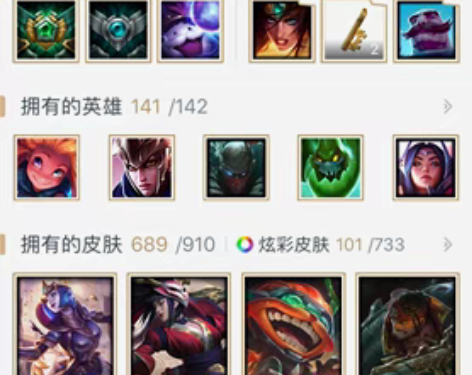 英雄联盟皮肤豪华账号 退游账号： 龙虾 冰...