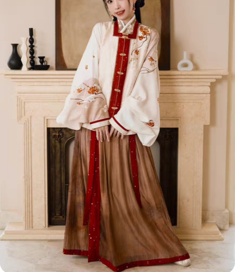 十三余小豆蔻儿[游春古卷]方领短比甲交领短...